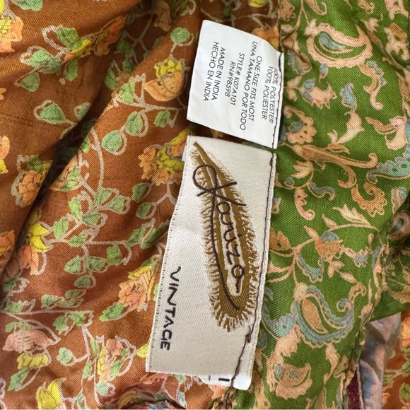 Wrap skirt multiway Kariza vintage paisley floral reversible Boho bohemian tie - Picture 11 of 13